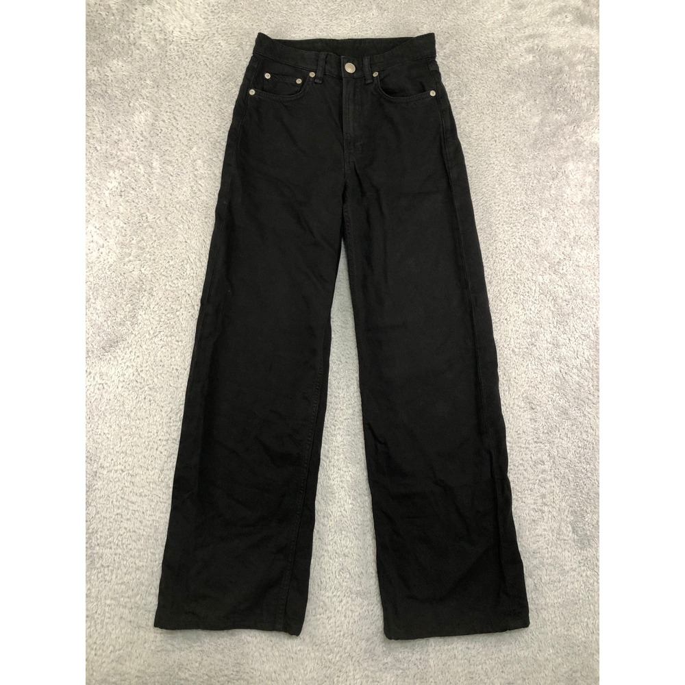 Rag & Bone Jeans Women 25x28 (Tag 23) Black Featherweight Logan Wide Leg Denim